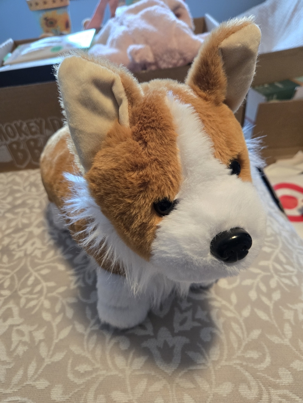 Plush Corgi Dog Toy - Brown and White Plush Puppy